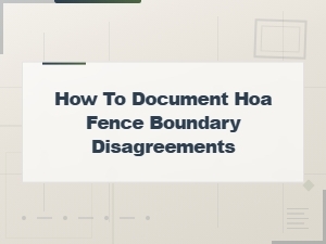 Documenting Hoa Fence Boundary Disputes Effectively